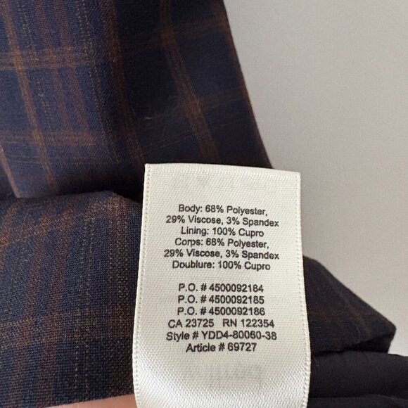 Aritzia Wilfred New Classic Isabelle Check Plaid Mini Dress Dark Navy Size 4 - Picture 9 of 9